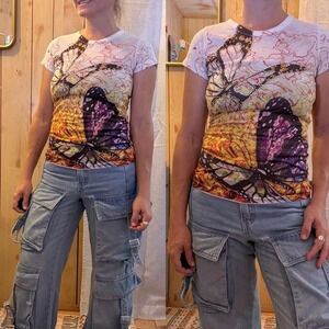 3 FOR $15 DEAL / Butterfly and Studs Y2K XS‎ Tee - PVBUNDLE
